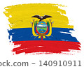 Ecuador flag background paint splash brushstroke 140910911