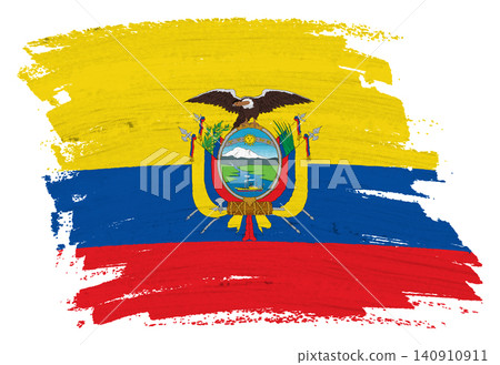 Ecuador flag background paint splash brushstroke 140910911