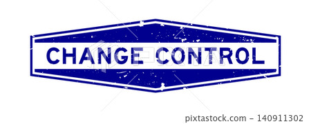 Grunge blue change control word hexagon rubber seal stamp on white background Grunge blue change control word hexagon rubber seal stamp on white background 140911302