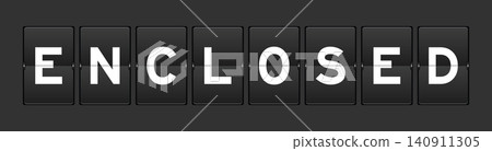 Black color analog flip board with word enclosed on gray background Black color analog flip board with word enclosed on gray background 140911305
