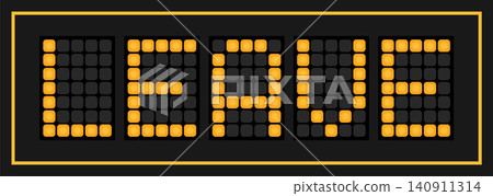 Orange color led banner in word leave on black background Orange color led banner in word leave on black background 140911314