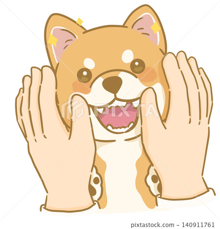 一幅簡單可愛的插圖,描繪了一隻柴犬在健康檢查中接受牙齒檢查的場景。 一幅簡單可愛的插圖,描繪了一隻柴犬在健康檢查中接受牙齒檢查的場景。 140911761