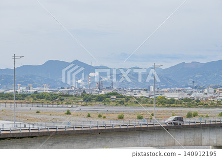 The cityscape of Shimada and the view of Shimada Bridge (Shizuoka Prefecture) The cityscape of Shimada and the view of Shimada Bridge (Shizuoka Prefecture) 140912195