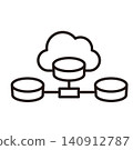 Cloud database connection line icon 140912787