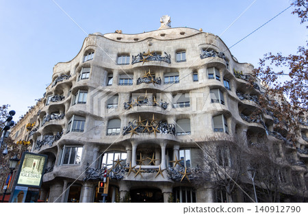 La Pedrera - Casa MILA, Roof of La Pedrera house in Barcelona La Pedrera - Casa MILA, Roof of La Pedrera house in Barcelona 140912790