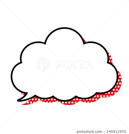 Simple cloud-shaped speech bubble illustration: Fluffy speech balloon (white background) Simple cloud-shaped speech bubble illustration: Fluffy speech balloon (white background) 140912970