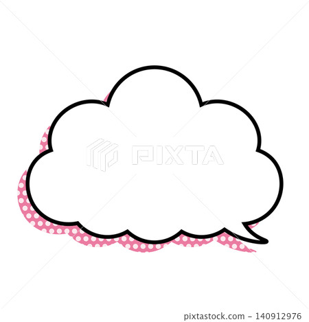 Simple cloud-shaped speech bubble illustration: Fluffy speech balloon (white background) Simple cloud-shaped speech bubble illustration: Fluffy speech balloon (white background) 140912976