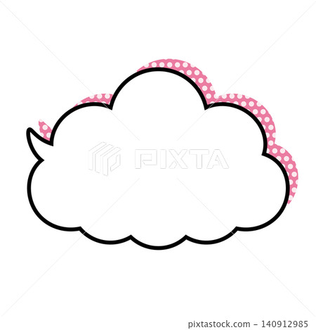 Simple cloud-shaped speech bubble illustration: Fluffy speech balloon (white background) Simple cloud-shaped speech bubble illustration: Fluffy speech balloon (white background) 140912985