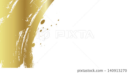 A striking Japanese-style background illustration with gold brushstrokes. Left frame copy space. A striking Japanese-style background illustration with gold brushstrokes. Left frame copy space. 140913270