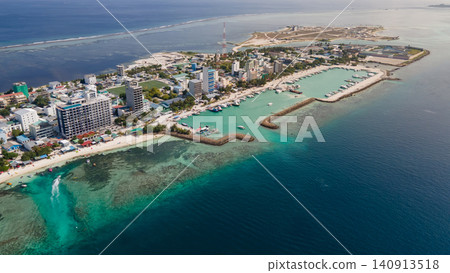 Aerial view of Maafushi island, Maldives Aerial view of Maafushi island, Maldives 140913518