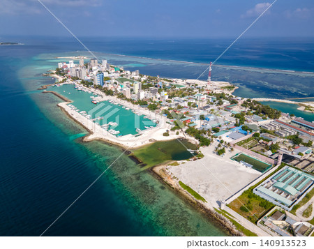Aerial view of Maafushi island, Maldives Aerial view of Maafushi island, Maldives 140913523