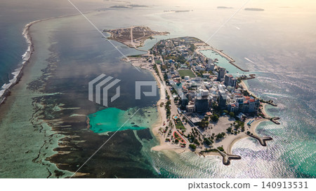 Aerial view of Maafushi island in Maldives Aerial view of Maafushi island in Maldives 140913531