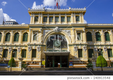 Exterior View Of Saigon Central Post Office In Ho Chi Minh City, Vietnam. Saigon Central Post Office Was Built In The Last Years Of The 19th Century. Exterior View Of Saigon Central Post Office In Ho Chi Minh City, Vietnam. Saigon Central Post Office Was Built In The Last Years Of The 19th Century. 140913548
