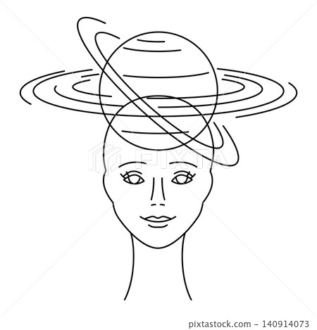 Mental health illustration. Dizziness in head. Female character with psychological problems. Mental health illustration. Dizziness in head. Female character with psychological problems. 140914073