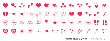 Vector illustration set of heart icons. Valentine's Day Vector illustration set of heart icons. Valentine's Day 140914129