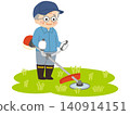 A man cutting grass with a lawn mower 140914151