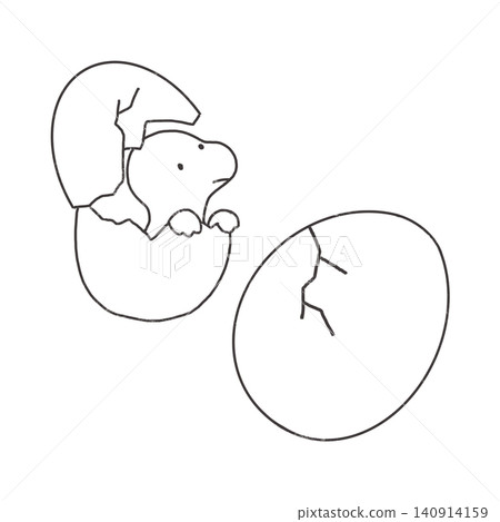 可愛的恐龍蛋和幼崽插圖 可愛的恐龍蛋和幼崽插圖 140914159