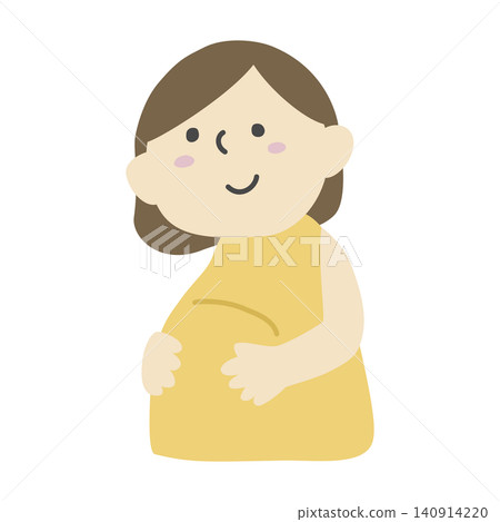 Hand-drawn illustration: Pregnant mother Hand-drawn illustration: Pregnant mother 140914220