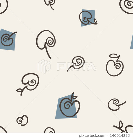 Airy Scandinavian Apple Toss Pattern with Geometric Accents Airy Scandinavian Apple Toss Pattern with Geometric Accents 140914253