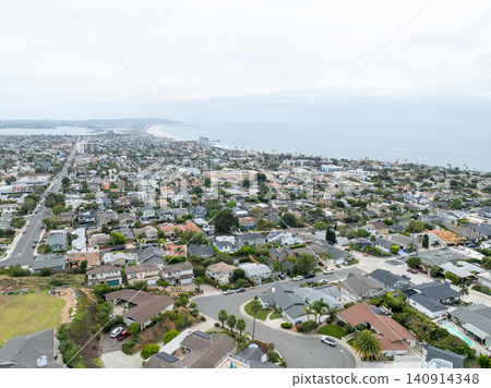 Aerial view of Bird Rock Neighborhood in San Diego, California Aerial view of Bird Rock Neighborhood in San Diego, California 140914348