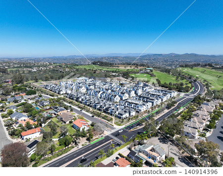 Aerial view of Encinitas town in San Diego, California Aerial view of Encinitas town in San Diego, California 140914396