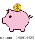 A piggy bank with a simple design 140914425