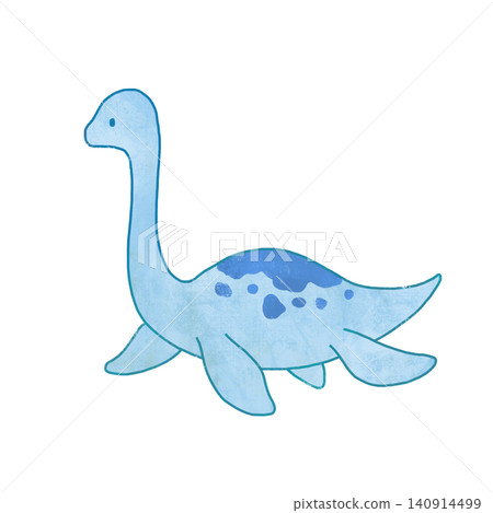 Cute dinosaur illustrations: Plesiosaurus, Futabasaurus 140914499