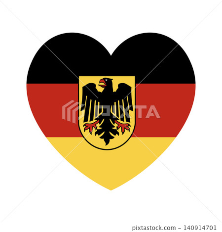 National Germany flag with eagle in heart shape. Flag of Germany heart shaped button, sticker, icon. Germany flag heart badge, banner, background. State flag, ensign, war flag of Germany. National Germany flag with eagle in heart shape. Flag of Germany heart shaped button, sticker, icon. Germany flag heart badge, banner, background. State flag, ensign, war flag of Germany. 140914701