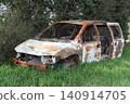 Burnt out car in France 140914705