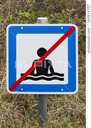 Swimming forbidden road sign in Denmark Swimming forbidden road sign in Denmark 140914707