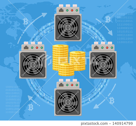 Mining crypto currency bitcoin concept Mining crypto currency bitcoin concept 140914799