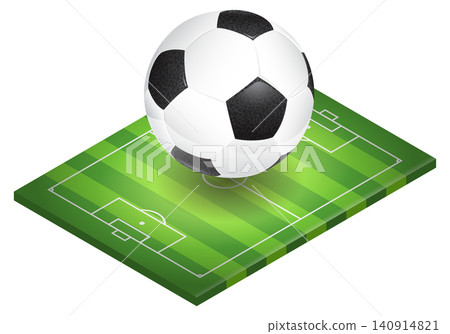 Isometric Soccer Field and Ball Isometric Soccer Field and Ball 140914821