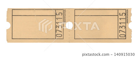 Vintage raffle ticket isolated on white Vintage raffle ticket isolated on white 140915030