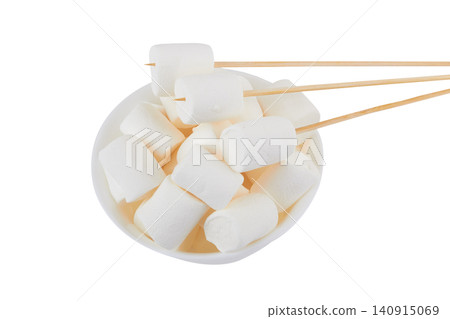 Marshmallow on wooden stick 140915069