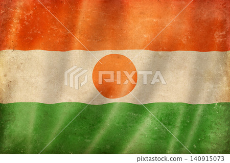 Old vintage flag of Niger, worn and stained Old vintage flag of Niger, worn and stained 140915073
