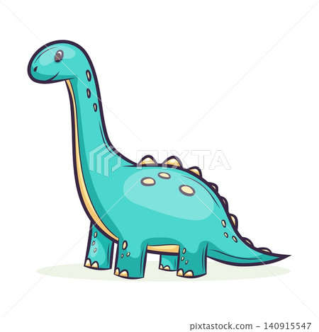 Vector illustration of a longnecked dinosaur 140915547