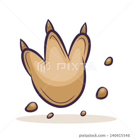Vector illustration of dinosaur paw print with claws 140915548