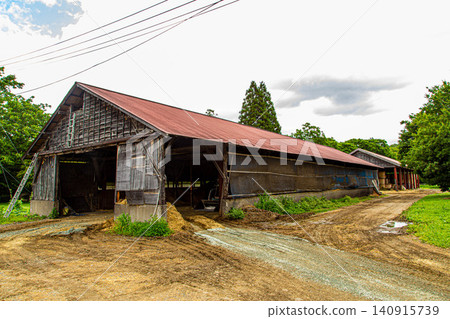 A shed on a ranch in Iwate Prefecture 140915739