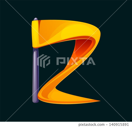 Cartoon soccer referee yellow flag ABC font letter Z. Ball game league typeset sign, european football match type isolated vector font symbol. Sport game kids ABC typeface element or letter Cartoon soccer referee yellow flag ABC font letter Z. Ball game league typeset sign, european football match type isolated vector font symbol. Sport game kids ABC typeface element or letter 140915891