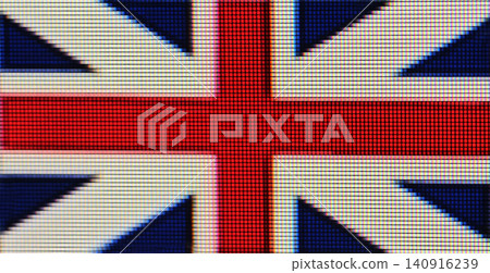Union Jack flag displaying on a digital screen Union Jack flag displaying on a digital screen 140916239