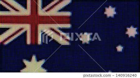 Australian flag displaying on digital screen with pixels Australian flag displaying on digital screen with pixels 140916240