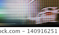 Digital screen displaying pixelated glitches and distortion 140916251