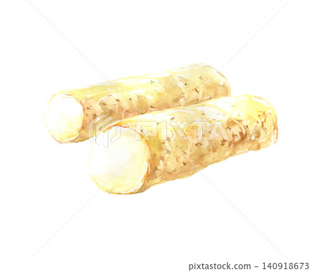 Watercolor illustration of two long objects Watercolor illustration of two long objects 140918673