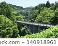 [Mishima Town's "Three Arch Brothers": From top to bottom, the youngest brother is National Route 252; in the middle is the eldest brother, the JR Tadami Line; and at the bottom is the second son, Prefectural Road 237] 140918961
