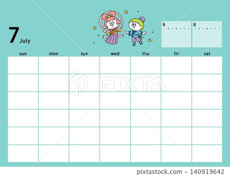 Calendar template (no dates) (July) Calendar template (no dates) (July) 140919642