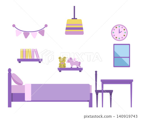 Illustration of a flat children's room Illustration of a flat children's room 140919743