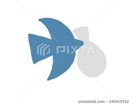 Illustration of a blue bird that brings happiness 140919792