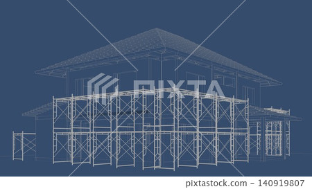 3D illustration of building and construction 3D illustration of building and construction 140919807