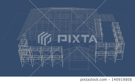 3D illustration of building and construction 140919808
