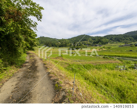 從農場道路看到的稻川町梯田 從農場道路看到的稻川町梯田 140919853